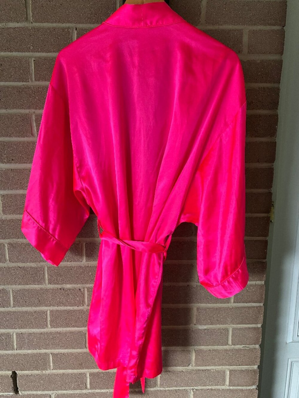 Hot Pink Satin Robe - Picture 3 of 3